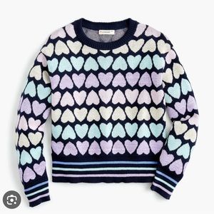 J. Crew Crewcuts Girls Heart Crewneck Sweater (kids size 10)